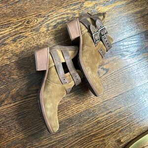 Brown Ankle Boots with Buckle Detail